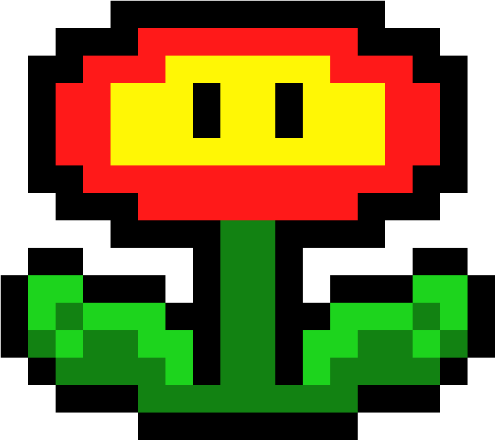 Super Mario Bros - Mario Flower Pixel Art (1200x1000)