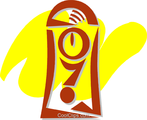 Grandfather Clocks Royalty Free Vector Clip Art Illustration - Illustration (480x393)