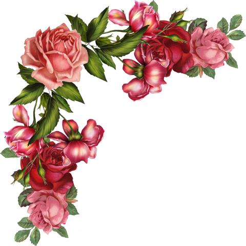 Imagens Para Decoupagem - Vintage Flower Corner Png (480x480)
