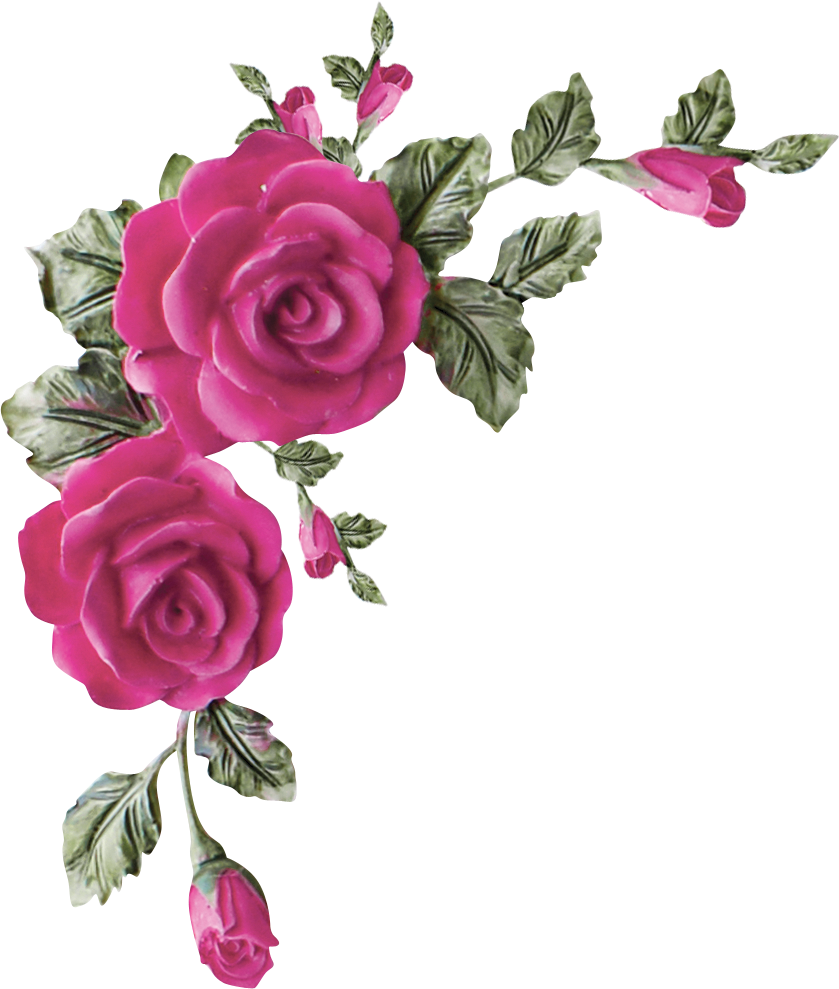 Valentina Touchofroses El76 - Pink Rose Corner Border (839x989)
