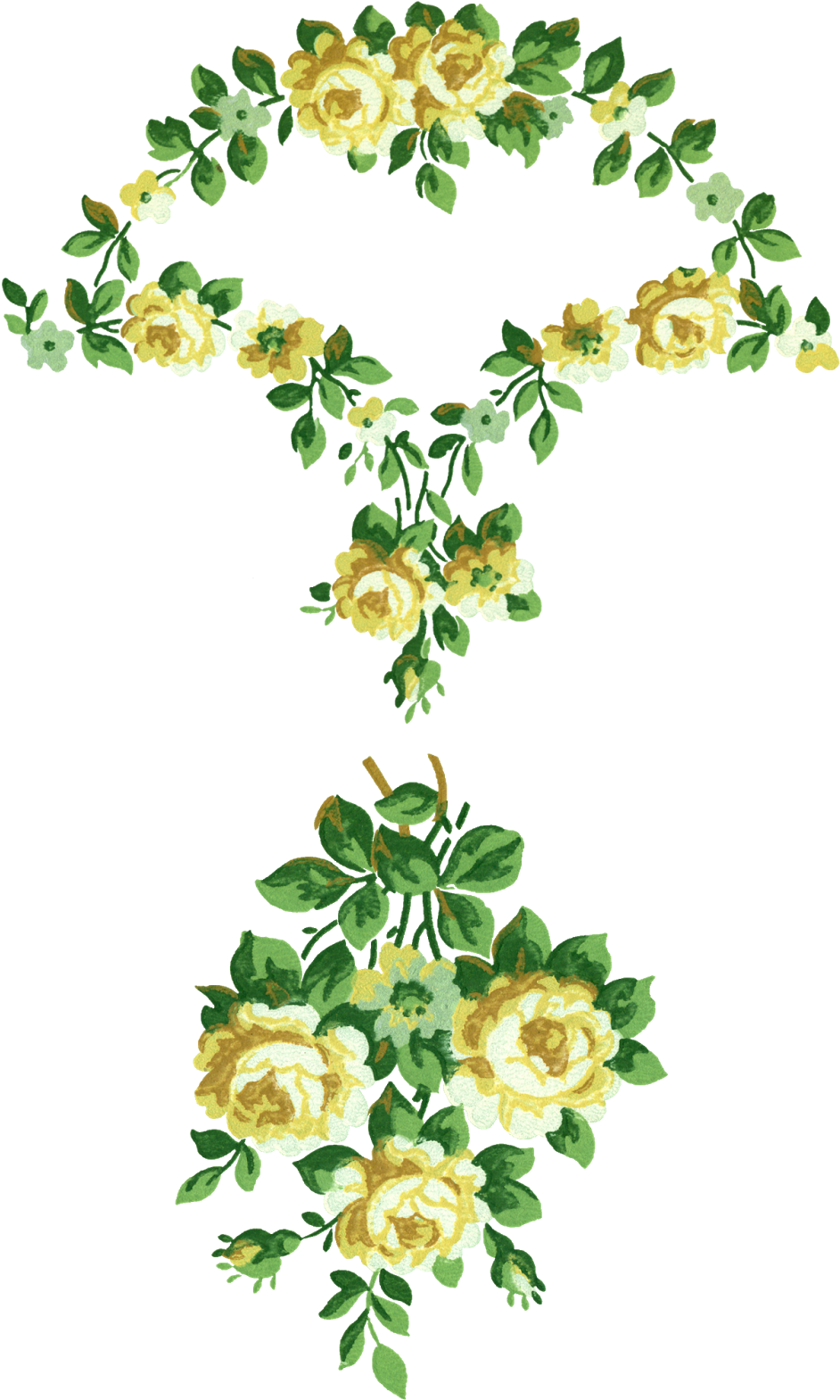 Rose Flower Designs Clip Art Download - Antique (1237x1600)