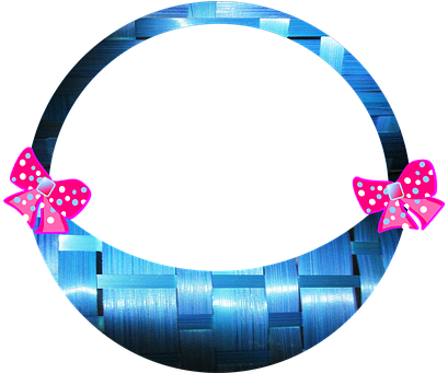 Easter Basket Bows Blue Weave Shiny Spring - Easter Basket (443x340)