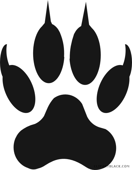 Tiger Claw Animal Free Black White Clipart Images Clipartblack - Wolf Paw Clipart (462x594)