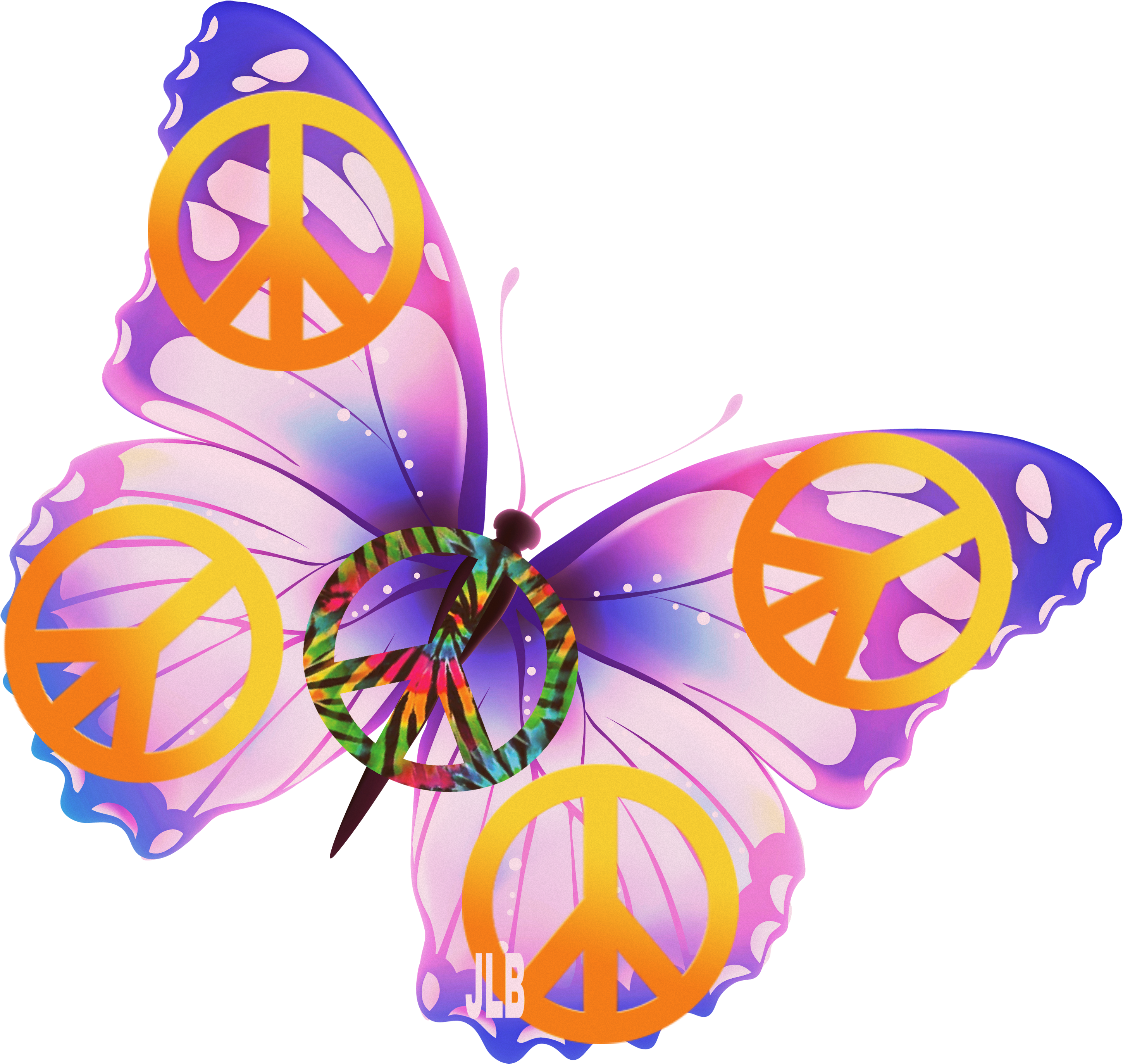 Set Hippie Wallpaper Funny Butterflies Colorful Stock - Transparent Background Butterfly Clipart (2900x2755)