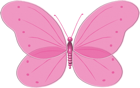Clipart Butterflies - Pink Butterfly (500x314)
