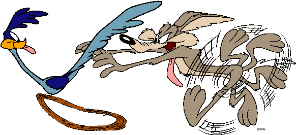 Looney Tunes Clip Art - Roadrunner And Coyote Clipart (586x274)