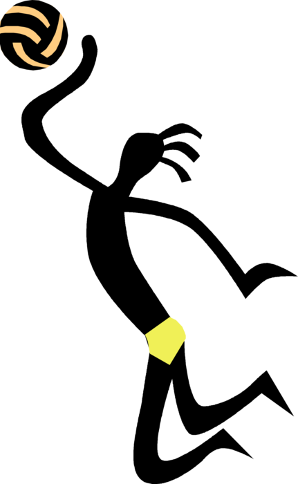 Vector Illustration Of Sports Athlete Playing Beach - Vector Illustration Of Sports Athlete Playing Beach (431x700)