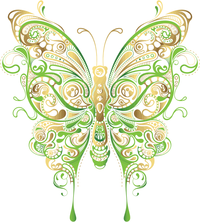 Butterfly Flower Clip Art - Butterfly And Flower Art (696x774)