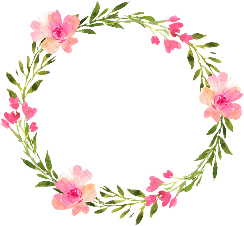 Floral Wedding Wreath With Roses - Floral Wreath Logo Transparent (800x748)