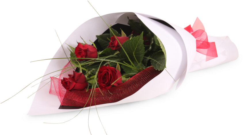 4 Stem Red Rose Bouquet - Red Roses Bouquet Small (900x599)