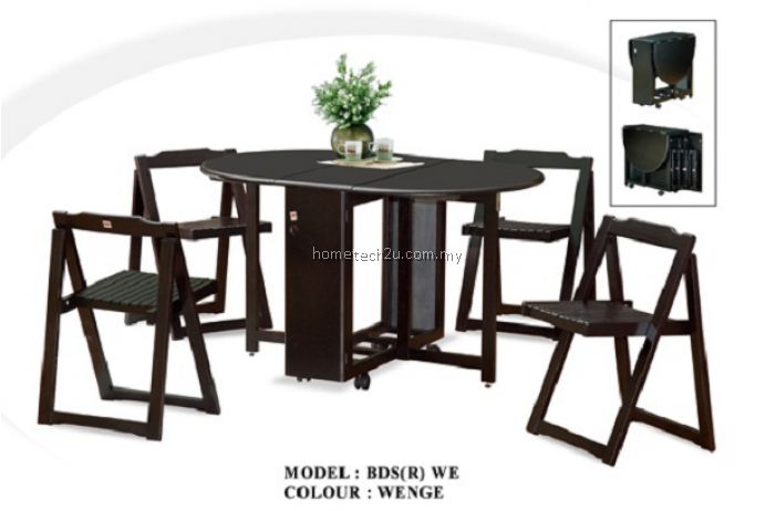 Butterfly Wooden Foldable Dining Table And 4 Folding - Dining Room (700x700)