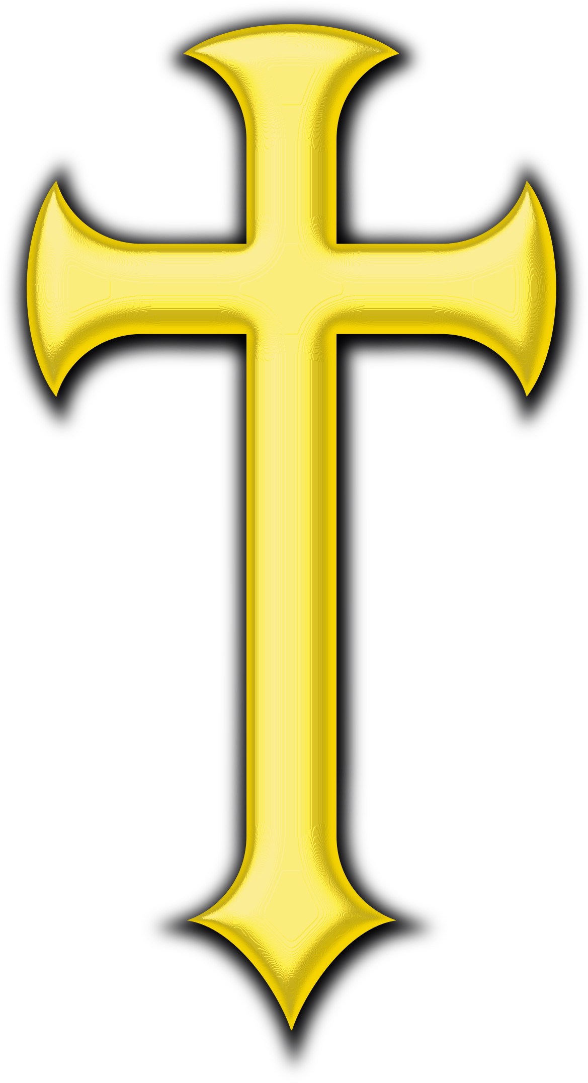 Big Image - Golden Cross Clipart (1263x2400)
