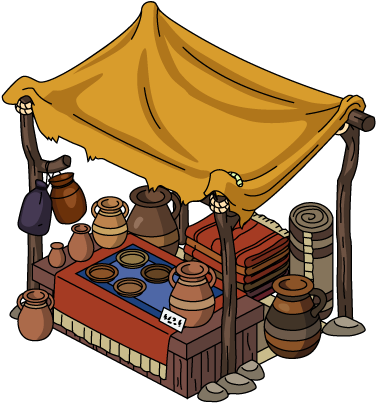 Building Antiquities Bazaar - Cartoon (400x428)