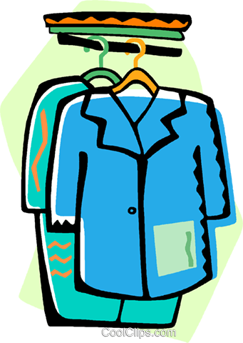 Clothes In A Closet Royalty Free Vector Clip Art Illustration - Clip Art (998x1409)
