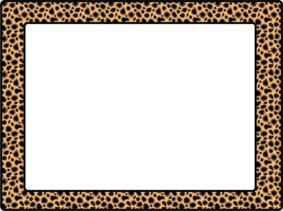 Leopard Print Border Template - Animal Print - (988x736) Png Clipart  Download
