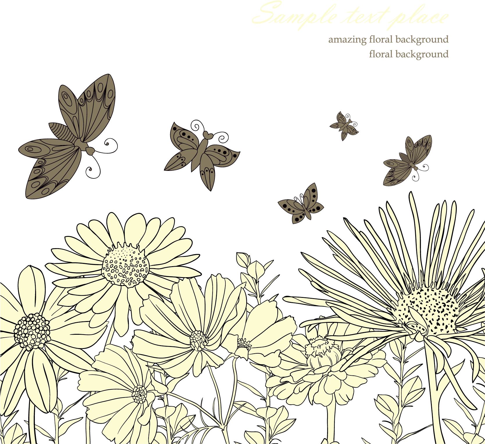 Butterfly Black And White Flower - Black White 4b Shower Curtain (1667x1667)