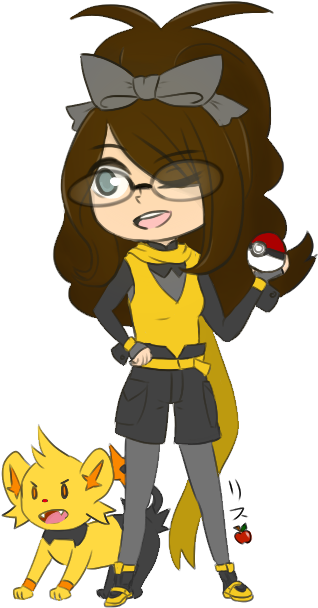Mellomon's Pokemon Trainer Oc By Risu-ringo - Cartoon (360x666)