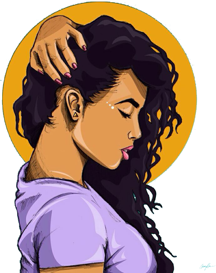 Cartoon Drawing Art Museum - Black Girl Drawings (736x906)