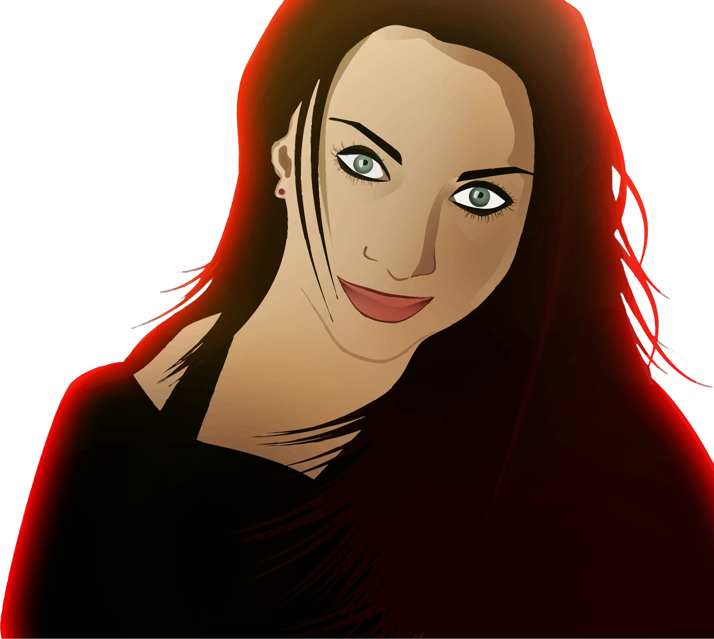 This Free Icons Png Design Of Female Glamour Portrait - Kadın Çizgi Karakter Png (2323x2077)