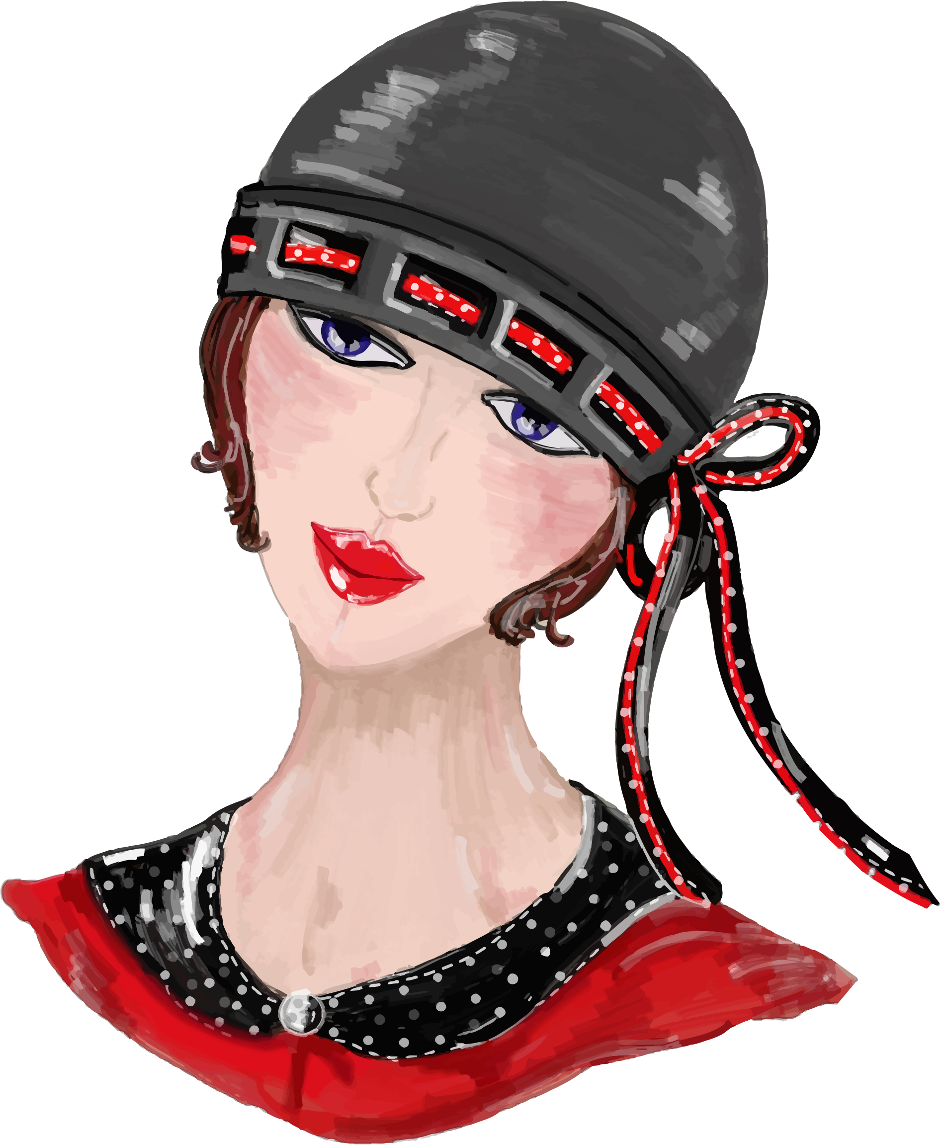 This Free Icons Png Design Of Vintage Fashion Woman - Faces Adults Coloring Book: Stress Relieving Designs (1891x2303)