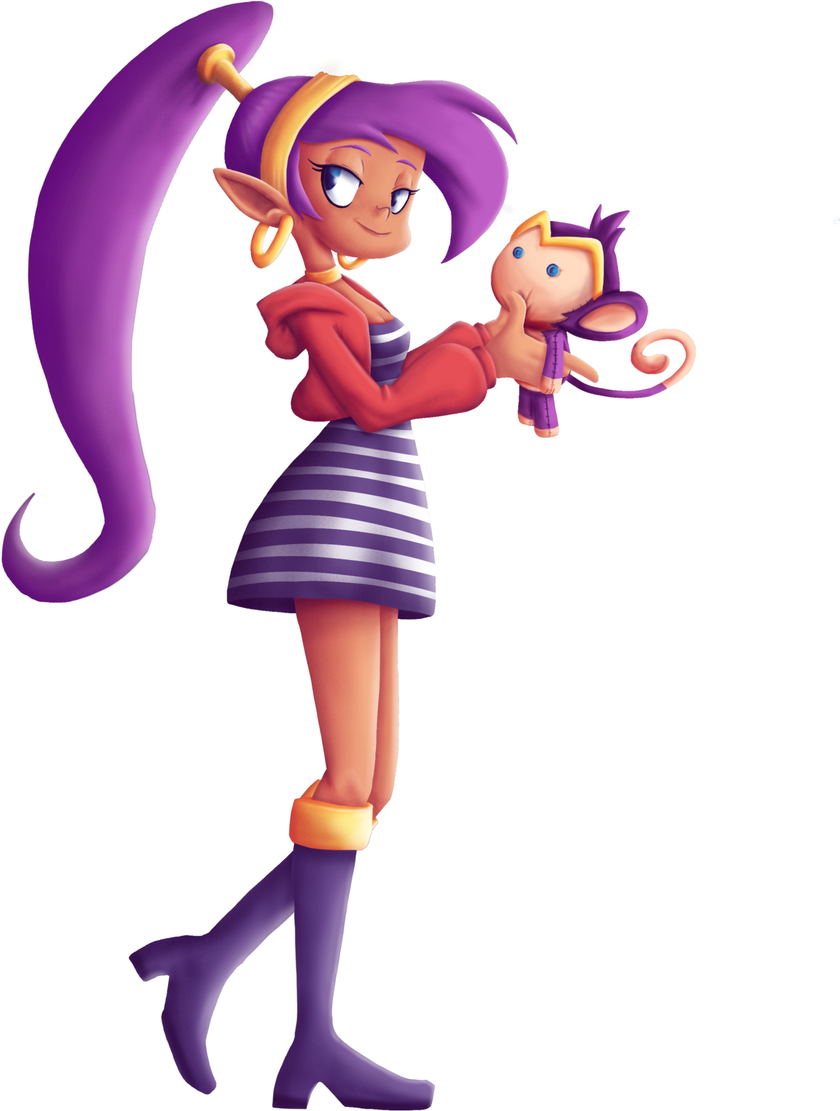 Shantae In Casual Clothing - Cartoon (1280x1811)