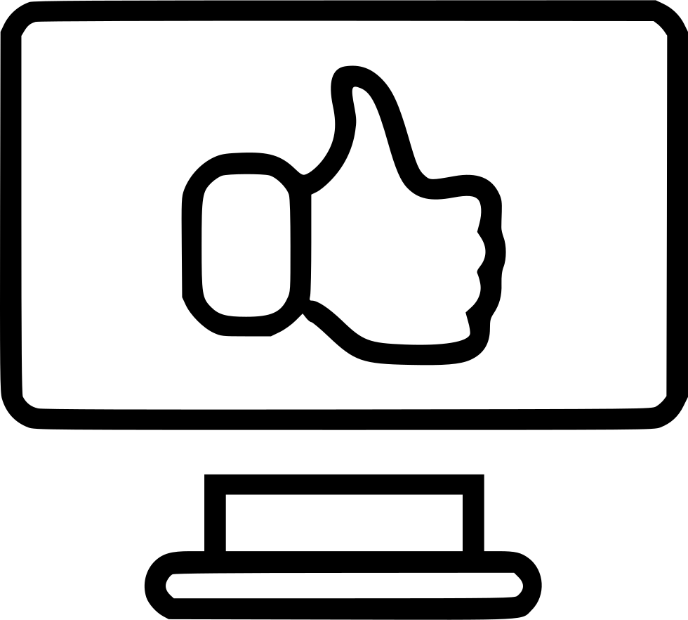 Thumbs Up Monitor Computer Screen Comments - E Learning Icon Png (980x882)