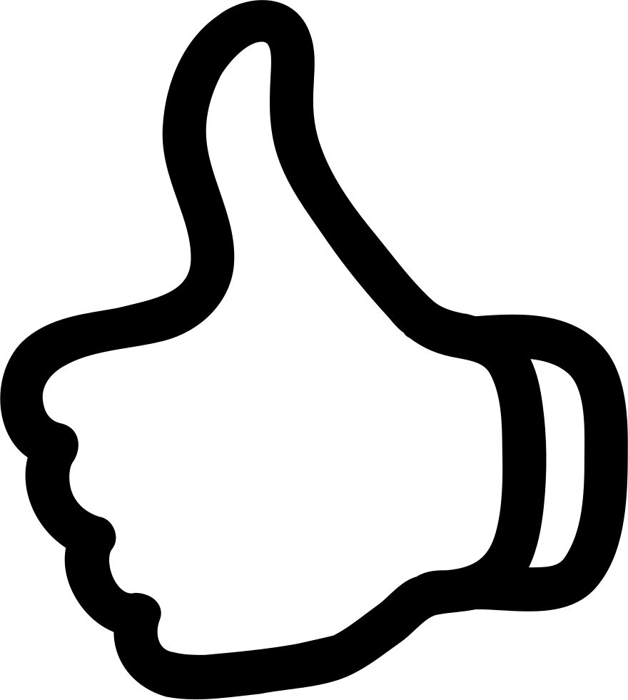 Thumb Up Outline Symbol Comments - Polegar Para Cima (880x981)