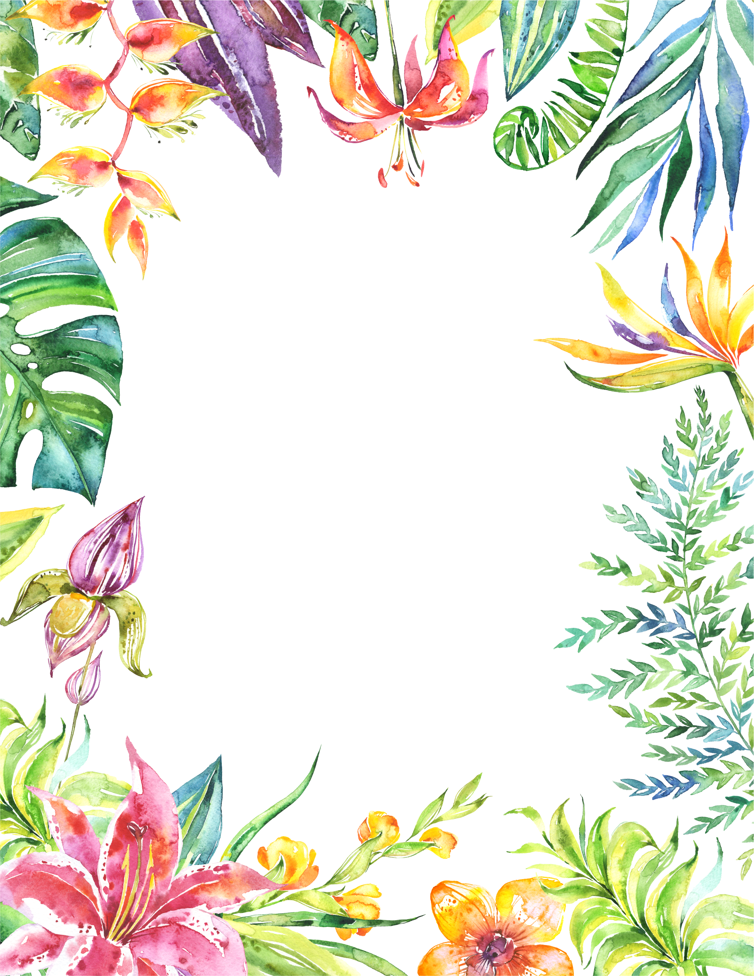 Watercolor Painting Floral Design Art - Watercolor Floral Background Png (2549x3300)