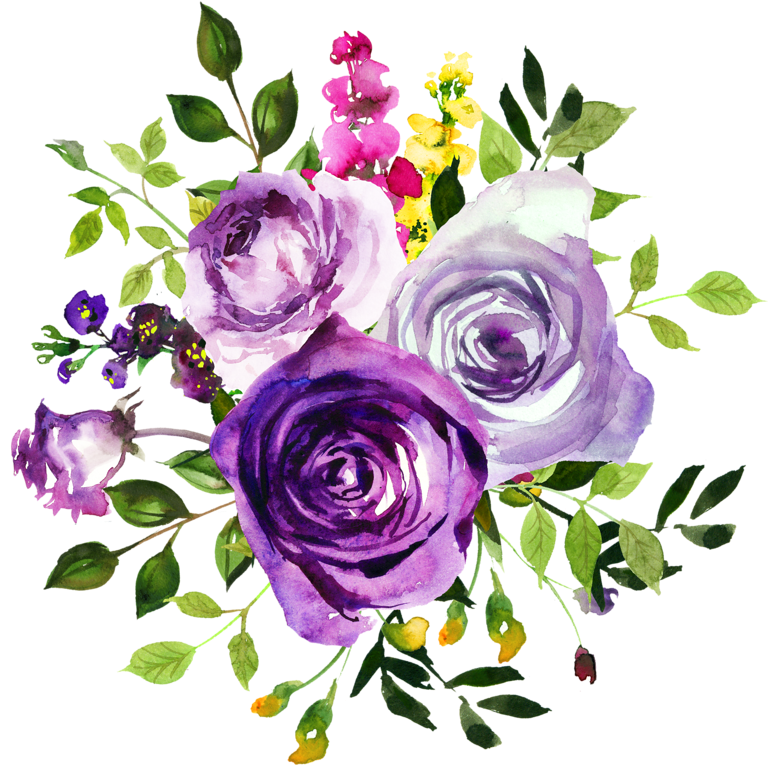 Ultra Img - Purple Watercolor Flowers (800x800)