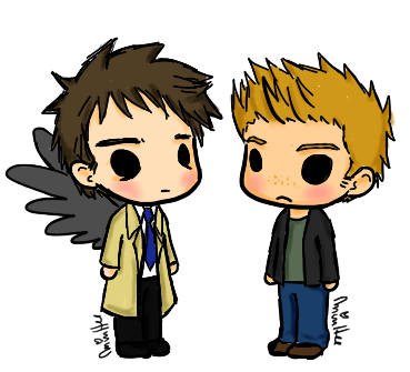 Chibi Destiel By Lemonpie-art - Cartoon Destiel (369x335)