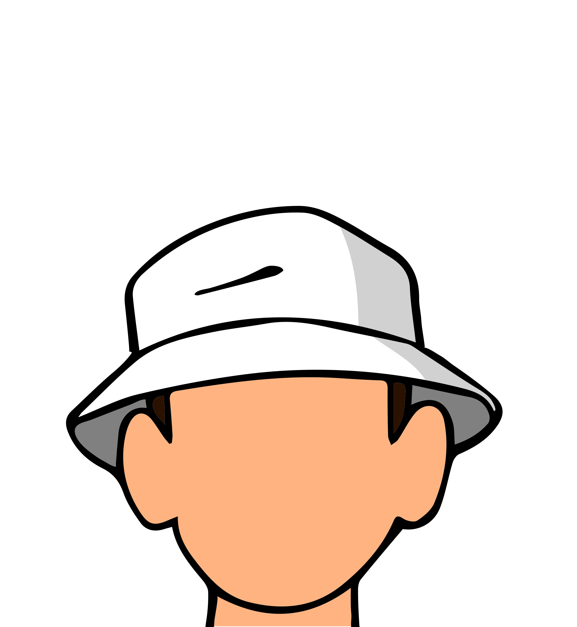 Open - Bucket Hat Cartoon Png (2000x2171)