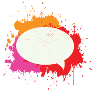 Grunge Talk Balloons On Splashes - Illustration (412x399)