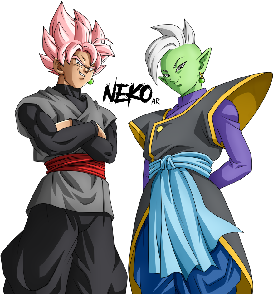 Zamasu & Super Saiyan Rose Goku Black - Goku Black And Zamasu Png (1024x952)