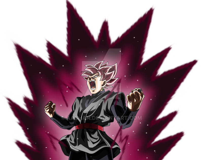 Goku Black Super Saiyan Rose Powering Up (800x631)