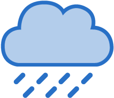 Heavy Rain Weather Symbol For Kids - Weather Forecast Icons Rain (400x400)