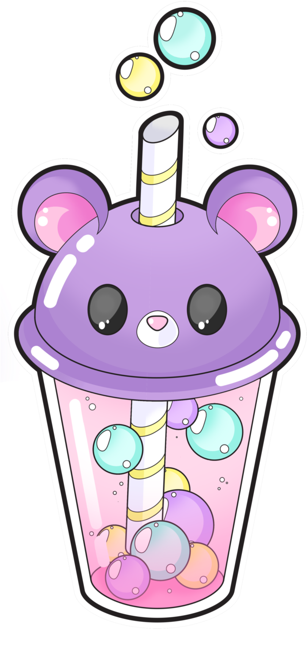 Burbuja Té Té Té Dulce De Leche - Kawaii Bubble Tea Png (1024x2183)