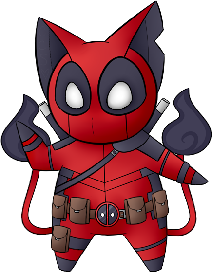 [fa] Deadpool Nyan By Chelsea Cat Studios - Cartoon (500x600)