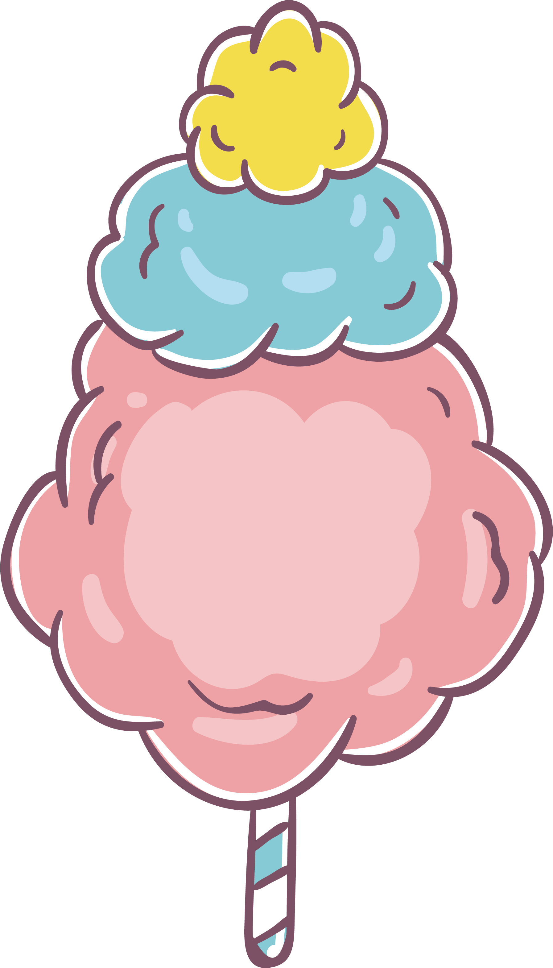 Algodón De Azúcar Lollipop Zefir De Azúcar - Colour Cotton Candy Clip Art (1793x3137)