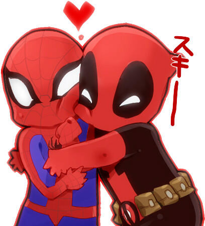 I Have Alot Of Deadpoolxspiderman - Deadpool X Spiderman Chibi (442x482)