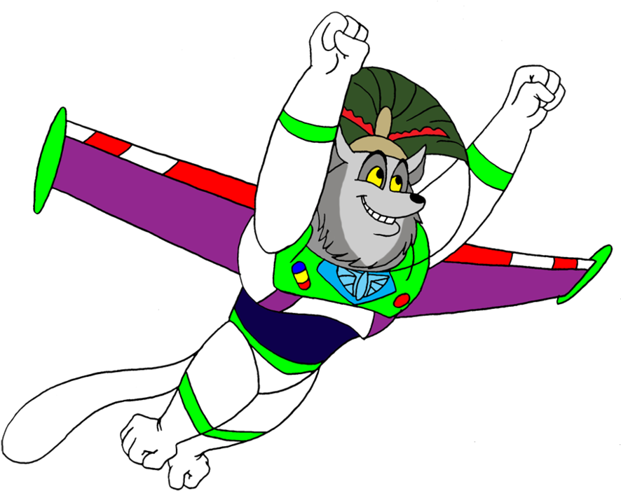 Space Ranger King Julien Flying By Lionkingrulez - Space Rangers Flying (900x706)
