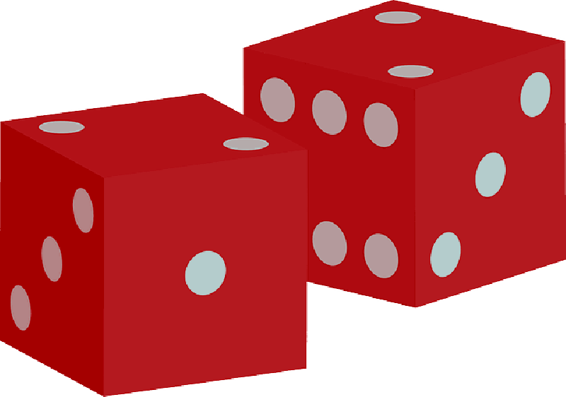 Dices, Red, Game, Luck, Gambling, Cubes, Numbers - Free Clip Art Dice (800x562)