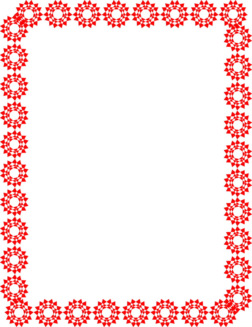 Illustration Of A Blank Frame Border Of Red Star Shapes - Circle (958x1242)