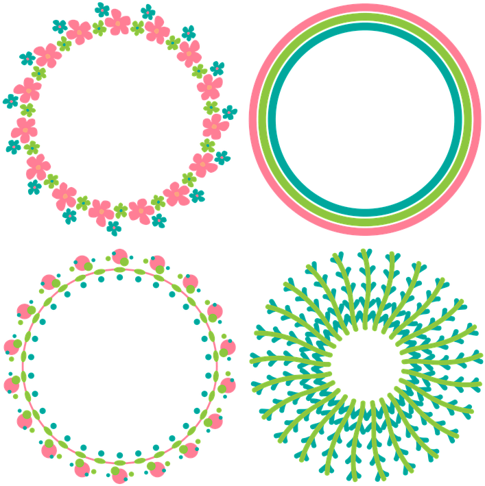 Flower, Floral, Botanical, Flower Frame, Border - Вязание Амигуруми Схема Шарика (720x720)