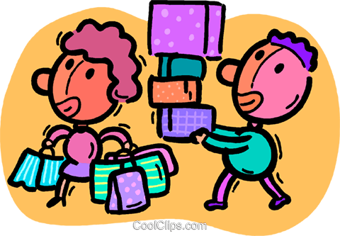 People Shopping Royalty Free Vector Clip Art Illustration - People Shopping Royalty Free Vector Clip Art Illustration (480x333)