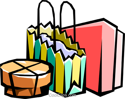 Shopping Parcels Royalty Free Vector Clip Art Illustration - Shop Bag (480x381)