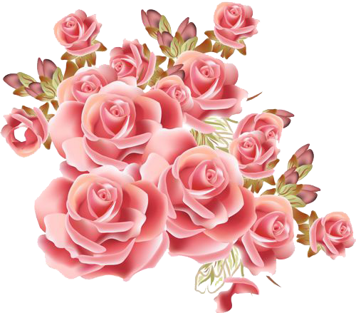 Bunga Vintage - Rosa Cor De Rosa Png (500x439)