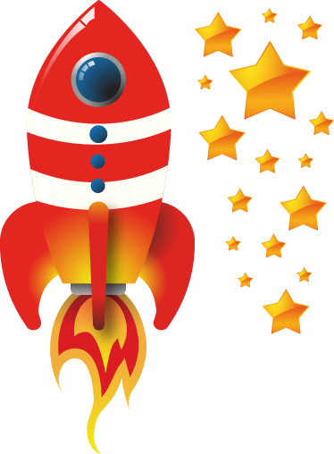 Spacecraft Kids Decal - New Vector Sticker Racing (374x508)