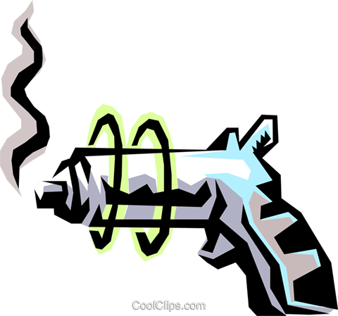 Toy Laser Gun Royalty Free Vector Clip Art Illustration - Graphic Design (480x449)