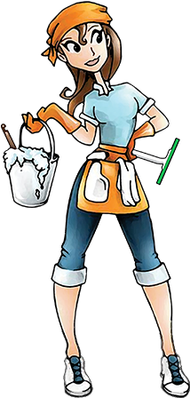 Babylon Window & Powerwashing - Cleaning Lady Cartoon (291x520)