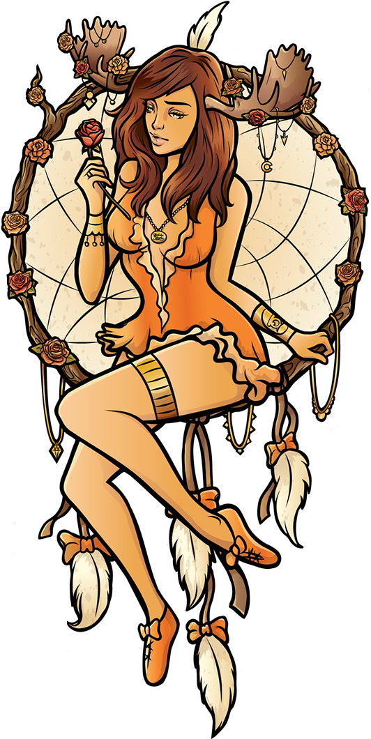 "dreamcatcher Girl" Street Art Piece On Behance - Dream Catcher With Girl (600x1107)